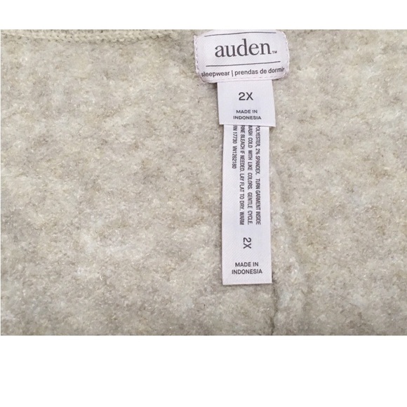 Auden Oatmeal Women's 2X Sweater Knit Ribbed Cuffed-Leg Jogger Pajama Pants - Picture 4 of 8